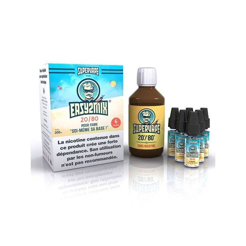 Pack DIY Easy2Mix 200mL 20/80 6mg SuperVape
